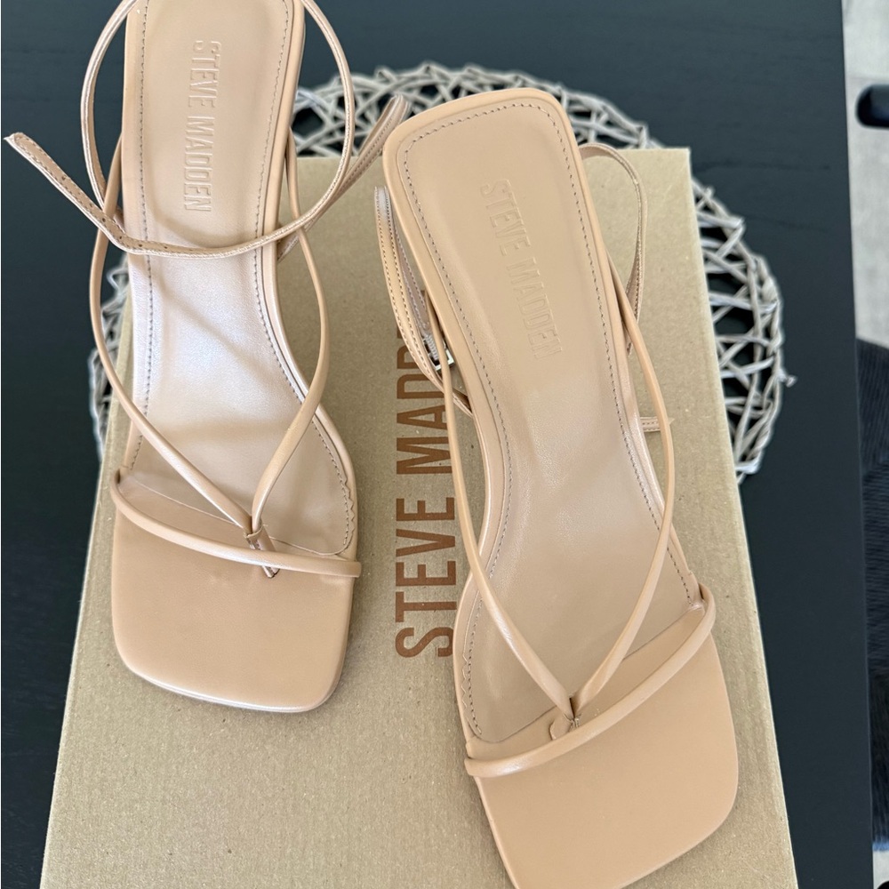 Steve Madden Annie Nude Strappy Heels